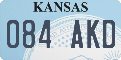 KS license plate 084AKD