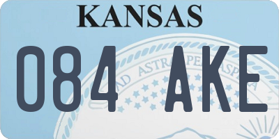 KS license plate 084AKE