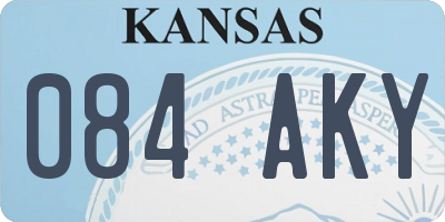 KS license plate 084AKY