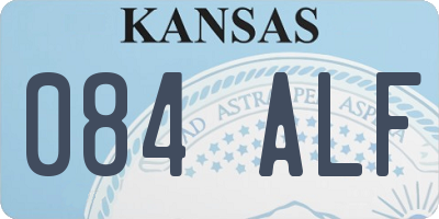 KS license plate 084ALF