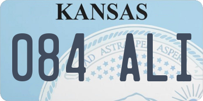 KS license plate 084ALI