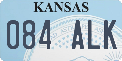 KS license plate 084ALK