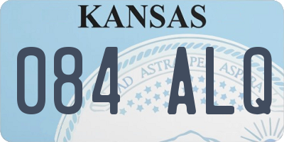 KS license plate 084ALQ