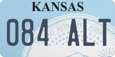 KS license plate 084ALT