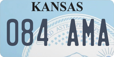 KS license plate 084AMA