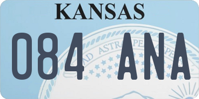 KS license plate 084ANA