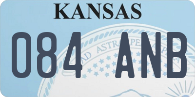 KS license plate 084ANB
