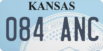 KS license plate 084ANC