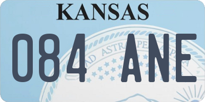KS license plate 084ANE