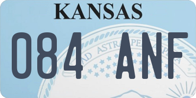 KS license plate 084ANF