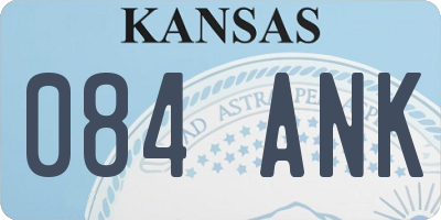 KS license plate 084ANK