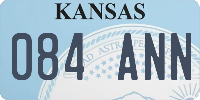 KS license plate 084ANN