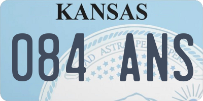 KS license plate 084ANS