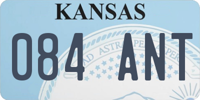 KS license plate 084ANT