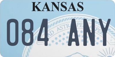 KS license plate 084ANY
