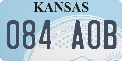 KS license plate 084AOB