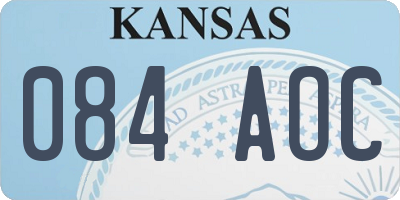 KS license plate 084AOC