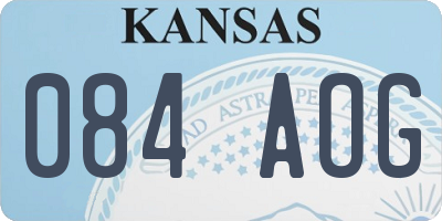 KS license plate 084AOG