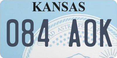 KS license plate 084AOK