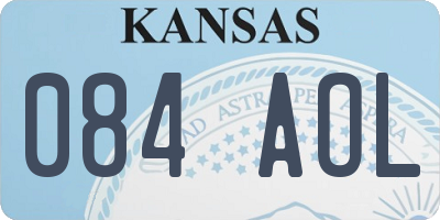 KS license plate 084AOL
