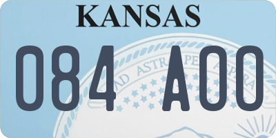 KS license plate 084AOO