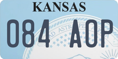 KS license plate 084AOP