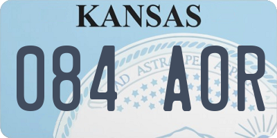 KS license plate 084AOR