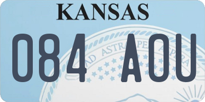 KS license plate 084AOU