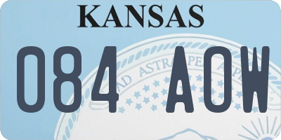 KS license plate 084AOW
