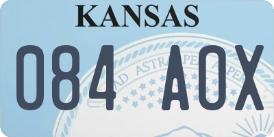 KS license plate 084AOX