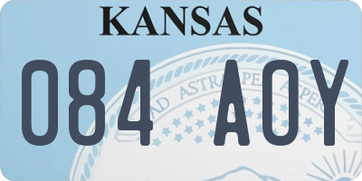 KS license plate 084AOY