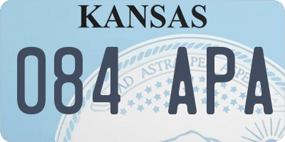 KS license plate 084APA