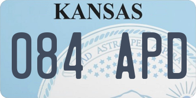 KS license plate 084APD