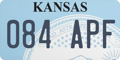 KS license plate 084APF
