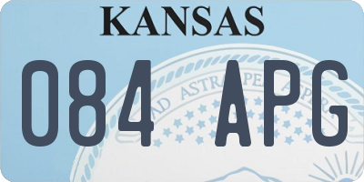 KS license plate 084APG