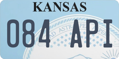 KS license plate 084API