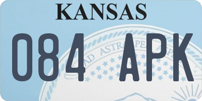 KS license plate 084APK