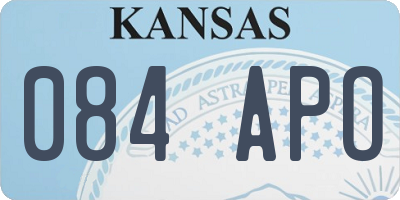 KS license plate 084APO