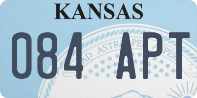 KS license plate 084APT