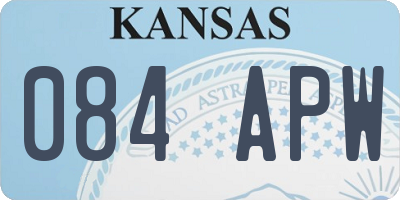 KS license plate 084APW