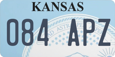 KS license plate 084APZ