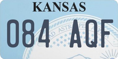 KS license plate 084AQF