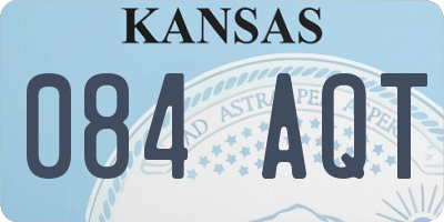KS license plate 084AQT