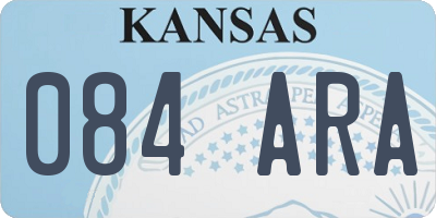 KS license plate 084ARA