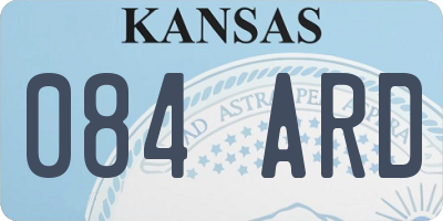 KS license plate 084ARD