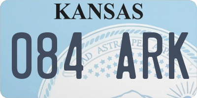 KS license plate 084ARK