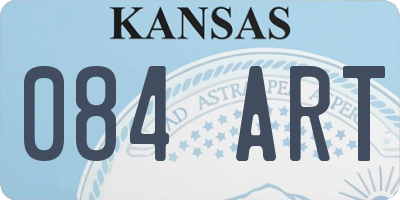 KS license plate 084ART