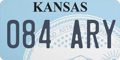 KS license plate 084ARY