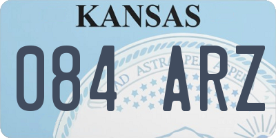 KS license plate 084ARZ