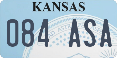 KS license plate 084ASA